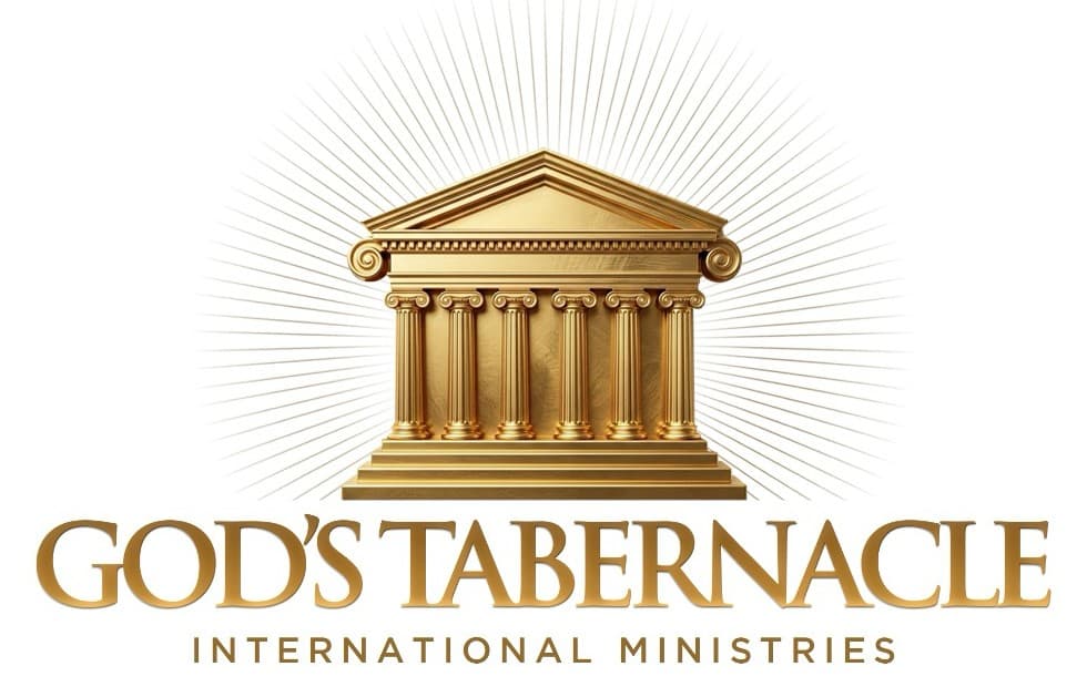 God's Tabernacle International Ministries logo: a golden temple with rays of light